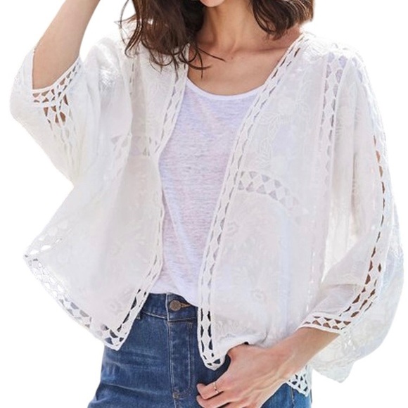 Soft Surroundings | NWT Jasmin Lace Wrap Embroidered Top - Size L/XL - Picture 10 of 12